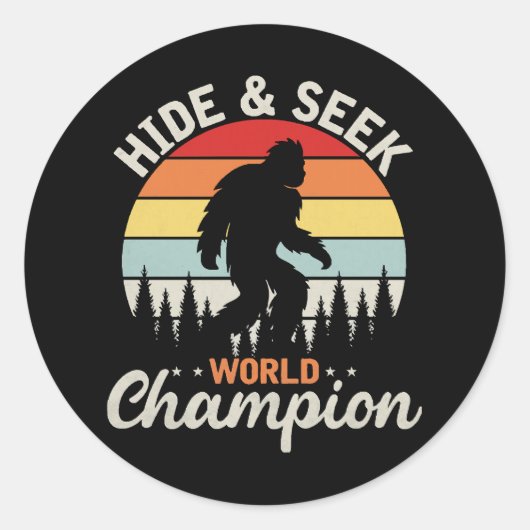 Bigfoot Hide and Seek World Champion Runder Aufkleber (Vorderseite)