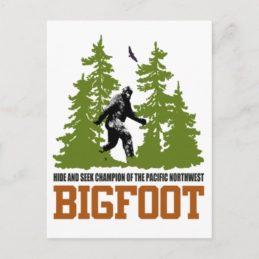 Bigfoot Hide und Seek Champion Pacific Nordwest Postkarte (Vorderseite)