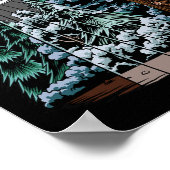 Bigfoot Hiding From Alien In a UFO Hinter Rad Poster (Ecke)