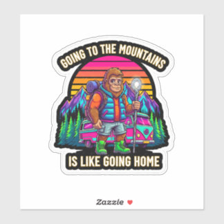 Bigfoot Hiking-Going To The Mountains Aufkleber