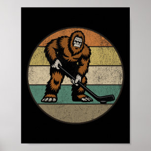 Bigfoot Hockey Retro Vintage 70er Sasquatch Hockey Poster