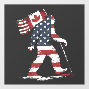 Bigfoot Holding Canada Flag 51. Staat Trump Fensteraufkleber