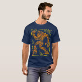 Bigfoot-Holzschnitt-Grafik- erwachsenes T-Stück T-Shirt (Vorne ganz)