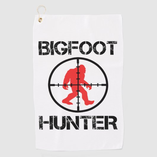 Bigfoot Hunter Funny Bigfoot Lover Golfhandtuch (Vorderseite)