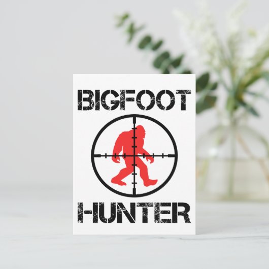 Bigfoot Hunter Funny Bigfoot Lover Postkarte (Stehend Vorderseite)