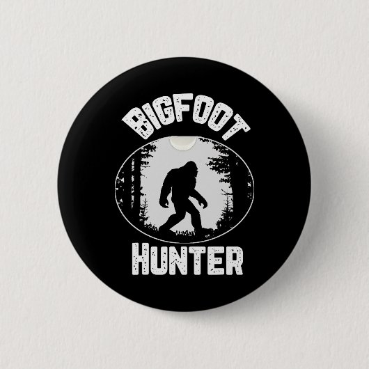 Bigfoot Hunter Sasquatch Funny Spaß Button (Vorderseite)