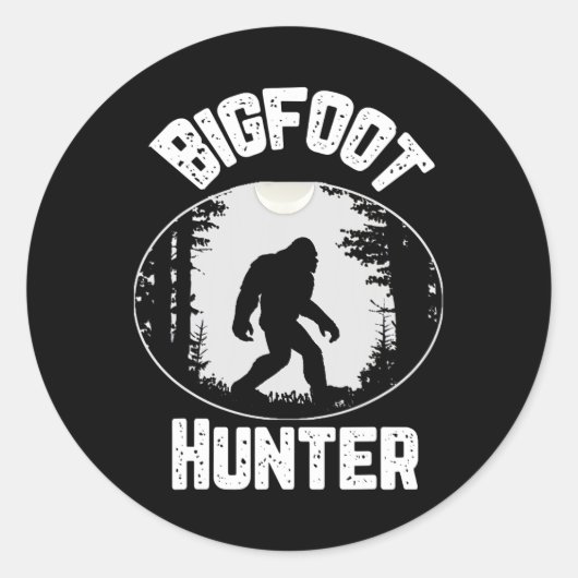 Bigfoot Hunter Sasquatch Funny Spaß Runder Aufkleber (Vorderseite)