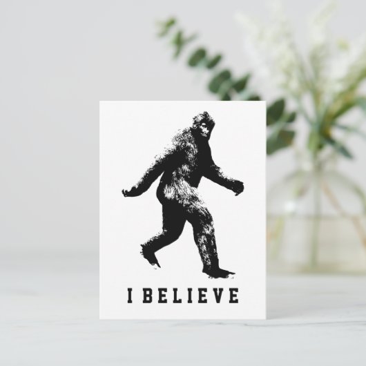 Bigfoot Ich glaube, anpassbare Text Postkarte (Stehend Vorderseite)