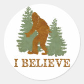 Bigfoot ich glaube runder aufkleber (Vorderseite)