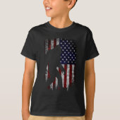 Bigfoot Ich glaube Sasquatch American Flag Silhoue T-Shirt (Vorderseite)