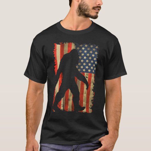 Bigfoot Ich glaube Sasquatch American Silhouette T-Shirt (Vorderseite)