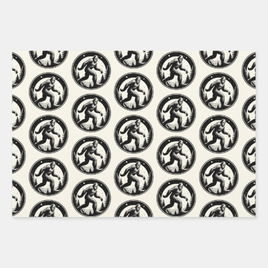 Bigfoot Illustration Folklore Geschenkpapier Set (Vorderseite)