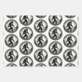 Bigfoot Illustration Folklore Geschenkpapier Set (Vorderseite 3)