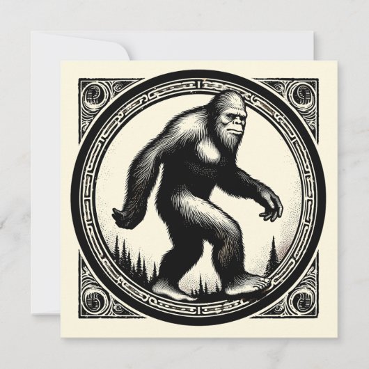 Bigfoot Illustration Folklore Karte (Vorderseite)