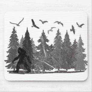 Bigfoot im Fores Sasquatch Yeti Mousepad