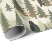 Bigfoot im Wald Geschenkpapier (Rolleneckpunkt)