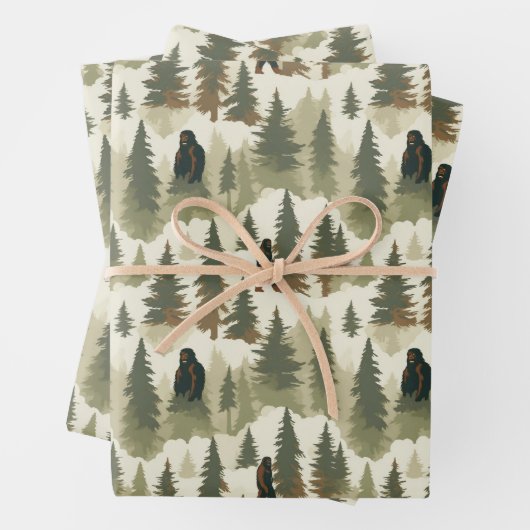 Bigfoot im Wald Geschenkpapier Set (Beispiel)