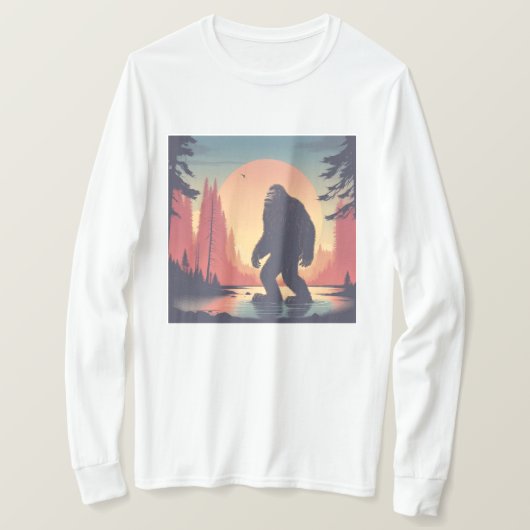 Bigfoot im Wald Langschläfer Männer T-Shirt (Design vorne)