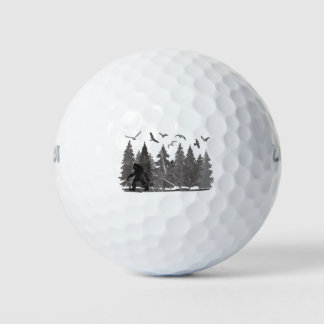 Bigfoot im Wald Sasquatch Yeti Golfball