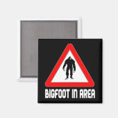 Bigfoot in Area Warning Sign Magnet (Vorderseite/Rückseite)