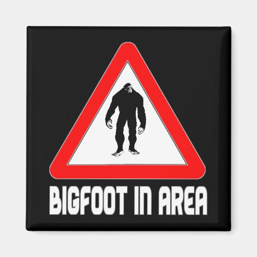 Bigfoot in Area Warning Sign Magnet (Vorne)