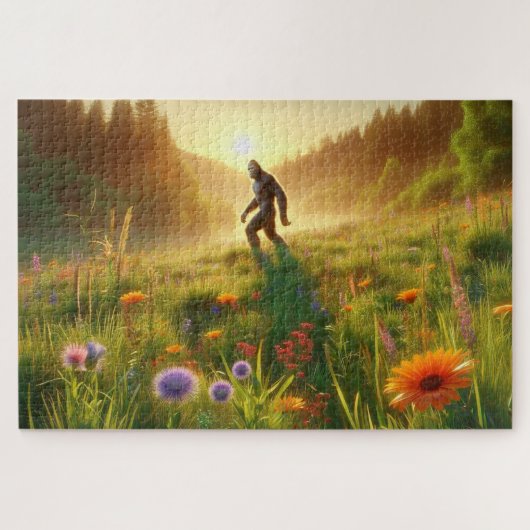 Bigfoot in Bloom, Bigfoot in der Wildblumen Landsc Puzzle (Horizontal)