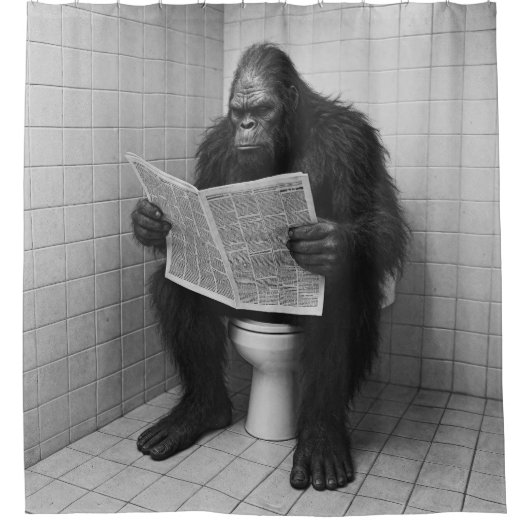 Bigfoot in der Badewanne Funny Dusche Vorhang (Vorderseite)