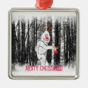 Bigfoot in der Waldfeiertags-Verzierung Ornament Aus Metall