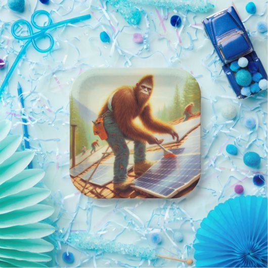 Bigfoot Installation von Solarmodulen Pappteller (Party)