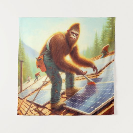 Bigfoot Installation von Solarmodulen Wandteppich (Vorderseite)