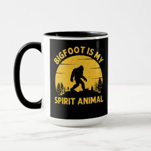 Bigfoot is My Spirit Animal Retro Sunset Tasse