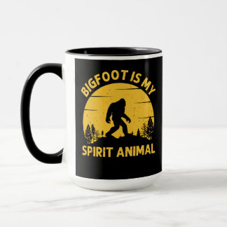 Bigfoot is My Spirit Animal Retro Sunset Tasse