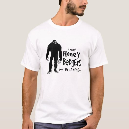 Bigfoot isst Honig-Dachse zum Frühstück T-Shirt (Vorderseite)