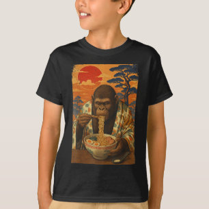 Bigfoot isst japanische Ramen-Nudeln Lustige Gesch T-Shirt