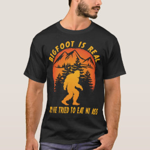 Bigfoot ist echt Er hat versucht, lustigen Sasquat T-Shirt