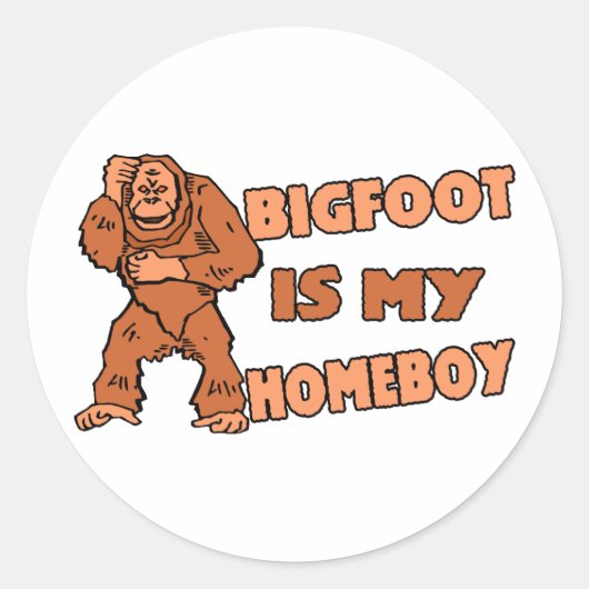 Bigfoot ist mein Homeboy Runder Aufkleber (Vorderseite)