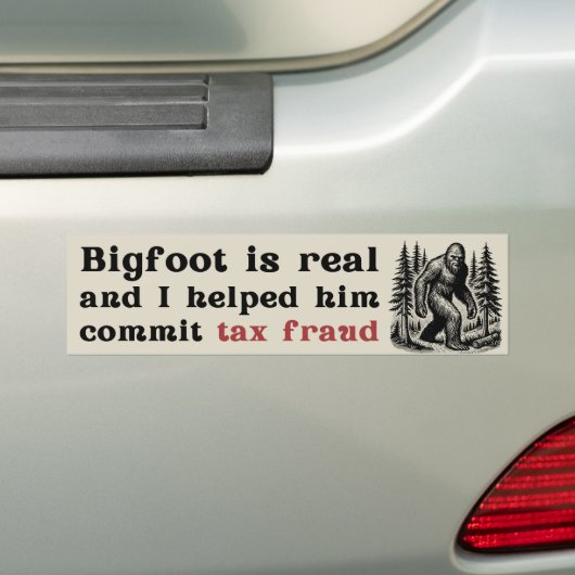 Bigfoot ist real und ich habe ihm geholfen, Steuer Autoaufkleber (Auf Auto)