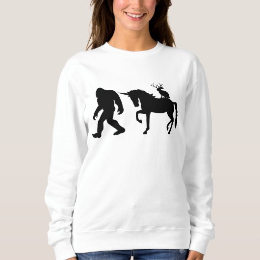 Bigfoot, Jackalope und Unicorn Sweatshirt (Vorderseite)