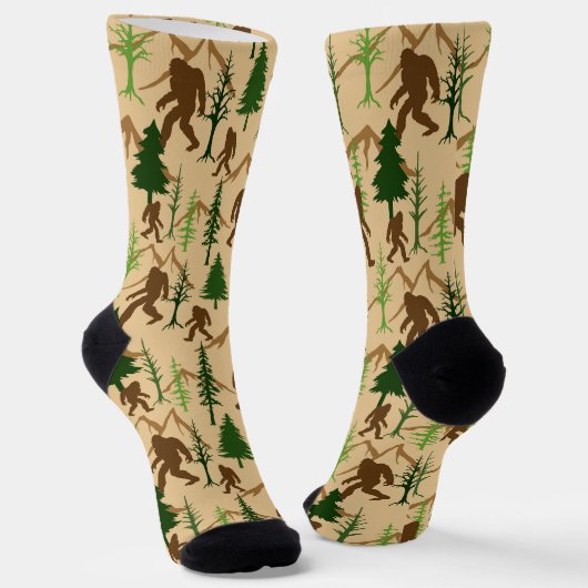 Bigfoot-Jagd-Novelty-Camping Socken (Gewinkelt)
