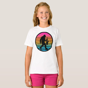 Bigfoot-Jazz-Saxophon-Retro-Sonnenuntergangs-Desig T-Shirt
