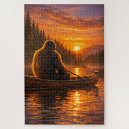 Bigfoot-Kanu-Sonnenuntergangs-Träumerei Puzzle