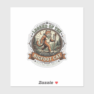 Bigfoot Katze Bigfoot Sasquatch Katze Vintage Vekt Aufkleber