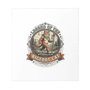 Bigfoot Katze Bigfoot Sasquatch Katze Vintage Vekt Notizblock