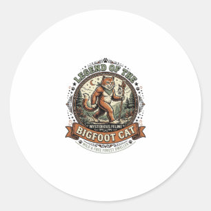 Bigfoot Katze Bigfoot Sasquatch Katze Vintage Vekt Runder Aufkleber