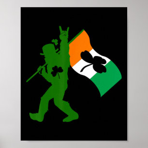 Bigfoot-Kleeblatt St Patricks Day Irischer Sasquat Poster