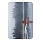 Bigfoot Lake Canoe Wilderness Pine Forest Camp Badematte (Vorderseite Vertikal)