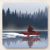 Bigfoot Lake Canoe Wilderness Pine Forest Camp Getränkeuntersetzer (Vorderseite)