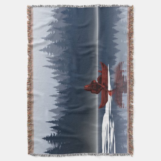 Bigfoot Lake Canoe Wilderness Pine Forest Decke (Vorderseite Vertikal)