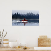 Bigfoot Lake Canoe Wilderness Pine Forest Poster (Küche)