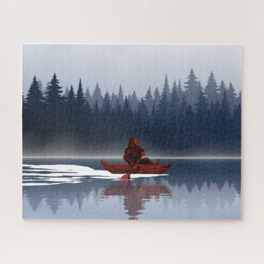 Bigfoot Lake Canoe Wilderness Pine Forest Puzzle (Horizontal)